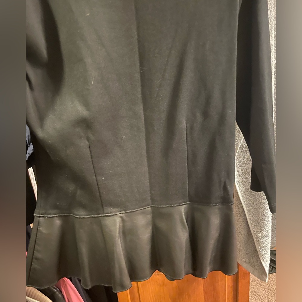 Ann Taylor peplum pleather shirt - Picture 7 of 8